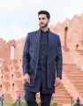 Navy Blue Art Silk Indo Western (NMK-7112)