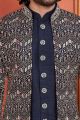 Navy Blue Art Silk Indo Western (NMK-7687)