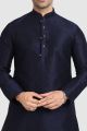 Navy Blue Art Silk Kurta Pajama (NMK-5919)