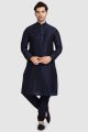 Navy Blue Art Silk Kurta Pajama (NMK-5919)