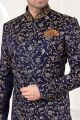 Navy Blue Art Silk Sherwani (NMK-5255)