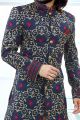 Navy Blue Banglori Silk Sherwani (NMK-4137)