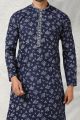 Navy Blue Cotton Kurta Pajama (NMK-5760)