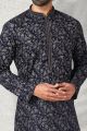 Navy Blue Cotton Kurtas for Men (NMK-5765)