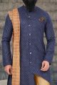 Navy Blue Cotton Silk Indo Western (NMK-6774)