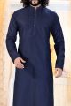 Navy Blue Cotton Silk Kurta Pajama (NMK-4258)