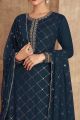 Navy Blue Faux Georgette Plazzo Salwar Suit (NWS-7007)