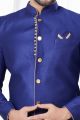 Navy Blue Jaquard Mens Indo Western (NMK-7775)