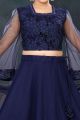 Navy Blue Net Girls Lehenga Choli (NFG-268)