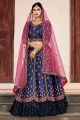 Navy Blue Pure Satin Lehenga Choli (NWG-569)