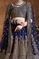 Navy Blue Raw Silk Lehenga Choli (NWG-1082)