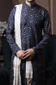 Navy Blue Silk Casual Kurta Pajama (NMK-6068)