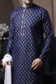 Navy Blue Silk Kurta for Men (NMK-6066)