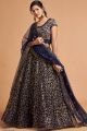 Navy Blue Soft Net Lehenga Choli (NWG-1068)