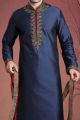 Navy Blue Tuffeta Designer Kurta Pajama (NMK-2023)