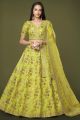 Neon Green Slub Silk Lehenga Choli (NWG-1392)