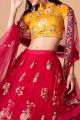 Net Dark Pink Embroidered Lehenga (NWG-1280)