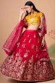 Net Dark Pink Embroidered Lehenga (NWG-1280)