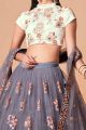 Net Grey Embroidered Lehenga (NWG-1278)