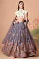 Net Grey Embroidered Lehenga (NWG-1278)