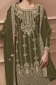 Net Mehendi Green Salwar Suit (NWS-6851)