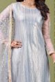 Net Sky Blue Salwar Suit (NWS-6842)