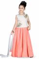 Off White Art Silk Girls Lehenga Choli (NFG-125)