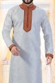 Off White Art Silk Kurta Pajama (NMK-4251)