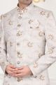 Off White Art Silk Sherwani (NMK-5275)