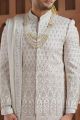 Off White Art Silk Sherwani (NMK-7626)