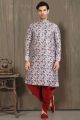 Off White Banarasi Silk Kurta Pajama (NMK-5708)