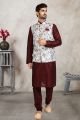 Off White Banarasi Silk Nehru Jacket (NMK-5677)