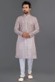 Off White Cotton Casual Kurta Pajama (NMK-8128)