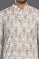 Off White Cotton Kurta for Men (NMK-8135)