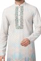 Off White Cotton Silk Kurta Pajama (NMK-5983)