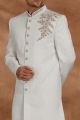 Off White Cotton Silk Sherwani (NMK-5780)