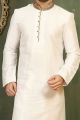 Off White Dupion Art Silk Kurta Pajama for Men (NMK-3291)