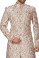 Off White Dupion Silk Mens Sherwani (NMK-4947)