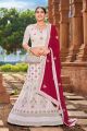 Off White Georgette Womens Lehenga Choli (NWG-1073)