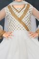 Off White Net Girls Salwar Kameez (NFG-273)