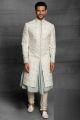 Off White Silk Mens Wedding Sherwani (NMK-5390 )