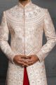 Off White Silk Sherwani (NMK-5431 )