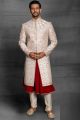 Off White Silk Sherwani (NMK-5431 )