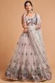 Off White Soft Net Lehenga Choli (NWG-1064)