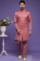 Onion Pink Art Banarasi Silk Indo Western (NMK-7065)