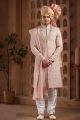 Onion Pink Art Silk Grooms Sherwani (NMK-7627)