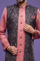 Onion Pink Art Silk Indo Western (NMK-7081)