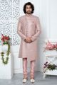 Onion Pink Art Silk Indo Western (NMK-7693)