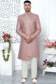 Onion Pink Art Silk Mens Indo Western (NMK-7702)