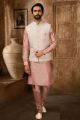 Onion Pink Art Silk Nehru Jacket (NMK-6303)